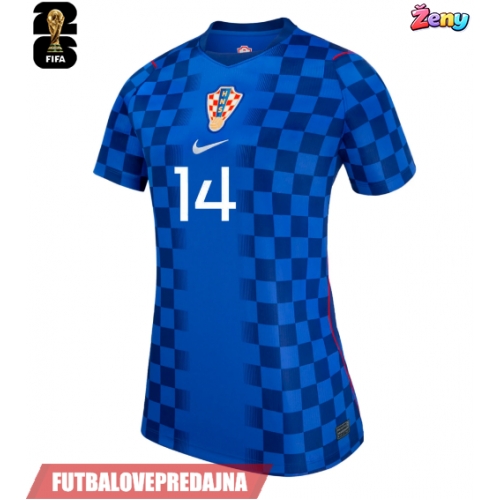 Lacne Ženy Futbalové dres Chorvátsko Ivan Perisic #14 MS 2026 Krátky Rukáv - Preč